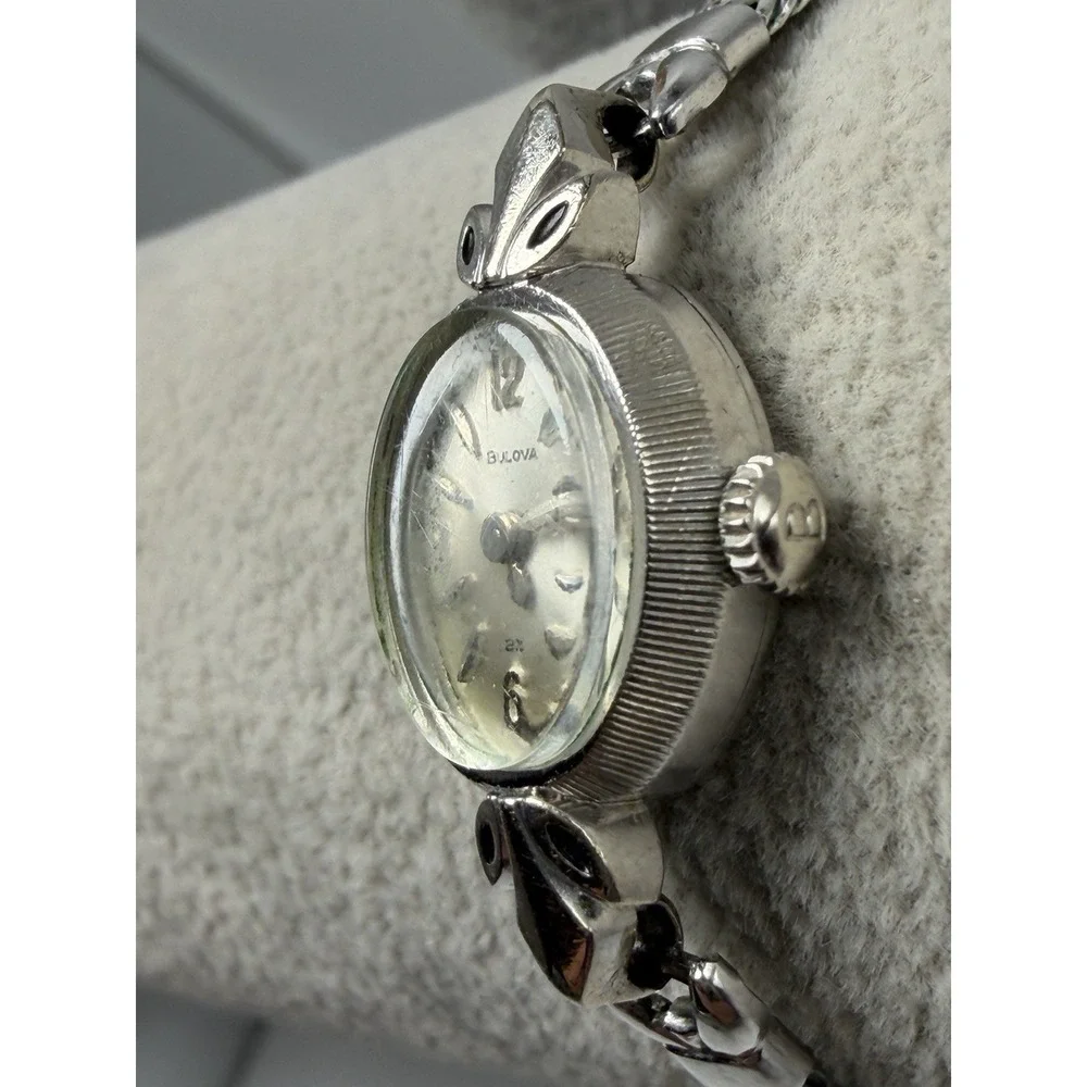Bulova Working Manual Wind Ladies Cocktail Watch 10K Gold Plated 13MM 6